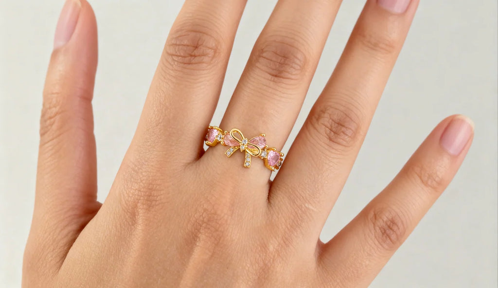 Bague Adoriza “Nœud Rosé”