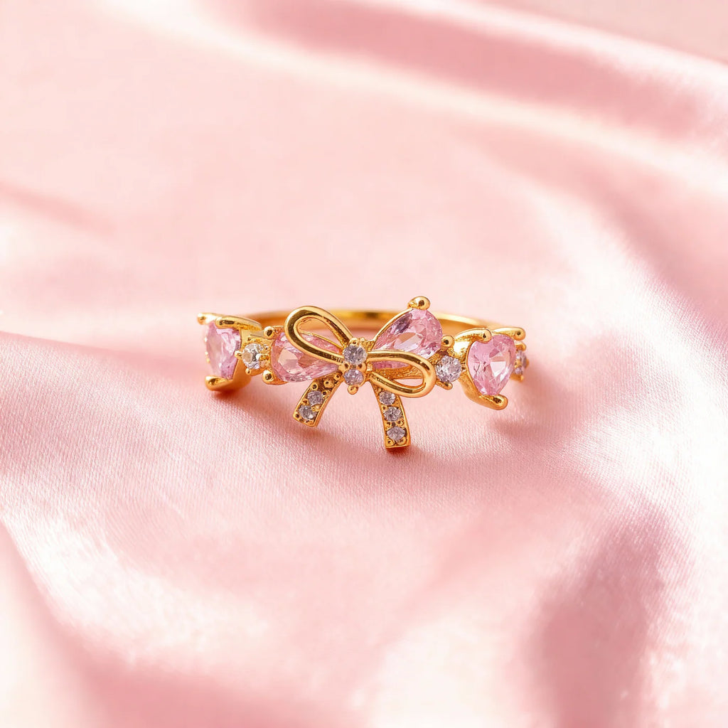 Bague Adoriza “Nœud Rosé”